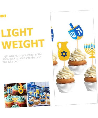 Abaodam 48pcs Hanukkah Insert wedding ceremony decorations wedding props birthday cake toppers menorah cupcake drink sticks chanukkah party supplies Wedding Cake Decoration Cakes Picks - Buy Online on GoSupps.com