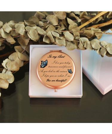 Onederful Aunt Gifts - Travel Compact Pocket Mirror for Aunt - Birthday Ideas from Nephew and Niece - Rose Gold - Buy Online on GoSupps.com