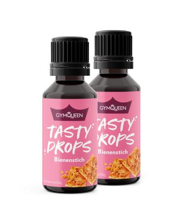 GymQueen Tasty Drops Bienenstich 2x30ml Flavour Drops without calories Bienenstich 30 ml (pack of 2)
