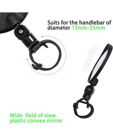 Ganwawo Bike Mirrors - 2 Piece Adjustable 360 Rear View Safety Mirror for Mountain & Road Bikes - Handlebar Rearview Mirror for eBikes - Buy Online on GoSupps.com