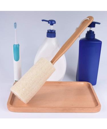 Eastor Natural Luffa Loofa Bath Brush with Wooden Handle - 34 cm Back Scrubber for Men & Women | Body Shower Sponge - Buy Online on GoSupps.com