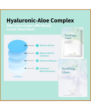 YoungMe Soothing Glam Facial Sheet Mask - 6 Pack | Korean Skin Care for Sensitive Skin - Deep Hydration & Nourishment - Buy Online on GoSupps.com