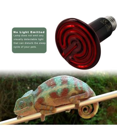 100W 2PACK Black Ceramic Heat Lamp Bulb Infrared Reptile Heat Emitter Bulbs Heater Lamp for Pet Brooder Coop Chicken Lizard Bearded Dragon Turtle Snake Aquarium No Light No Harm (100W-2PCS) - Buy Online on GoSupps.com