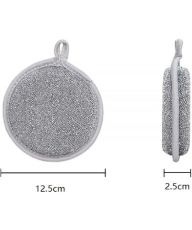 45PCS Double-Sided Silver Dishwashing Sponge Double Sided Round Scrubber Rag Dish Pad Kitchen Dishwashing Sponge Non Scratch Scouring Pad for Home Kitchen Cleaning Tool - Buy Online on GoSupps.com