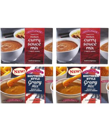 Curry Sauce Bundle Containing Mayflower Chinese Style Medium Sauce 255g x2 & Chinese Style Curry Extra Hot Sauce 255g x2 (4 Pack) - Buy Online on GoSupps.com