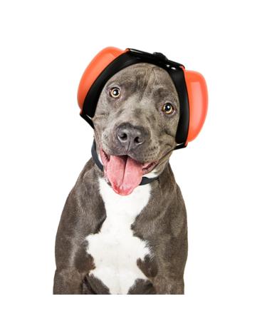 Famikako Dog Ear Muffs for Noise Protection, Noise Cancelling Headphones for Dogs, 25dB NRR Dog Earmuffs, Dog Ear Plugs for Hearing Protection from Thunder, Fireworks, Vacuums (S, Orange) S Orange