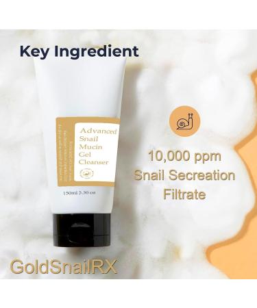 Buy Advanced Snail Mucin Gel Cleanser - 5.07 Fl oz | Luxury Korean Skincare for Dry & Sensitive Skin | Cruelty-Free Paraben-Free - Buy Online on GoSupps.com