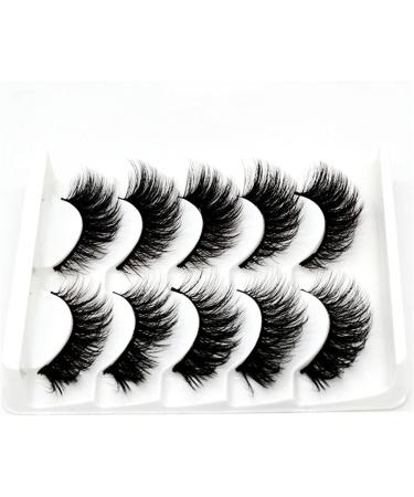 5 Pairs Handmade Natural Long Volume False Eyelashes Extensions Lashes as shown - Buy Online on GoSupps.com
