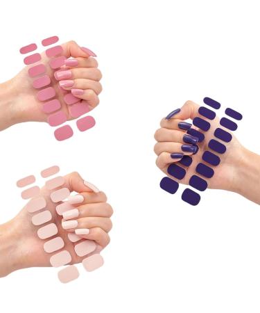 Quinna nails - Quinna Gel Nail Stickers Semi Cured Gel Nail Strips Christmas French Manicure Semi Cured Gel Polish Strips Diy Gel Nail Stickers Kit (D)