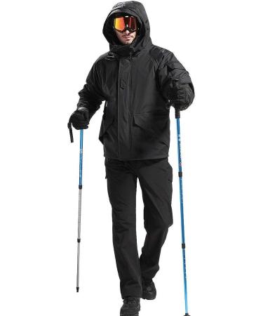 FREE SOLDIER Men's Outdoor Softshell Fleece Lined Cargo Pants - Black | Waterproof & Breathable Tactical Snow Ski Hiking Pants - 34W x 30L - Buy Online on GoSupps.com