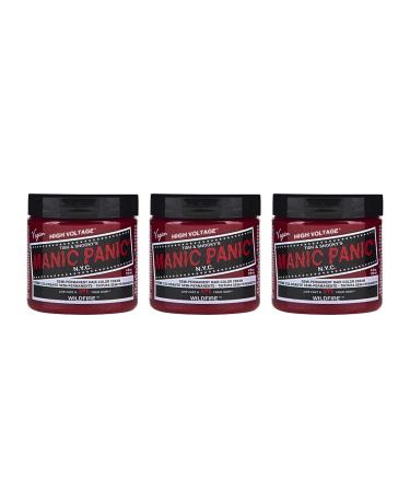 Manic Panic Wildfire Classic Creme Vegan Cruelty Free Red Semi Permanent Hair Dye 3 x 118ml Wildfire 118 ml (3Pack)