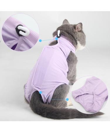 Easy Joy Recovery Suit for Cats - Postoperative Litter Clothing for Abdominal Wounds & Skin Diseases | Soft Indoor Pet Outfit (M Purple) | E-Collar Alternative - Buy Online on GoSupps.com