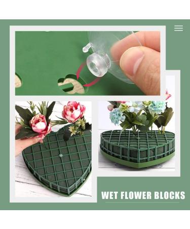 Nuobesty Heart-Shaped Flower Foam - 4 Green Floral Sponge Bricks for Wedding & Dried Flower Arrangements - Buy Online on GoSupps.com