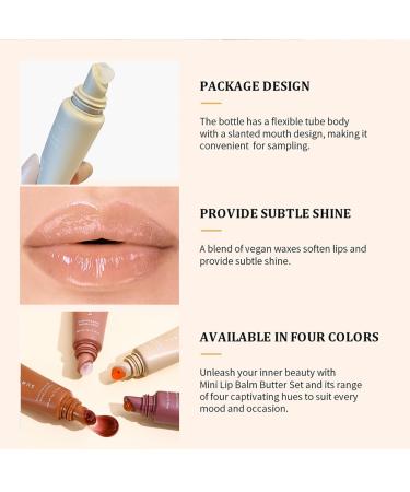 Skynest 4PCS Tinted Lip Butter Balm - Conditioning Vegan Lip Care for Instant Moisture Shine & Hydration - Sheer-Tinted Soothing Softens Dry Lips(A) - Buy Online on GoSupps.com
