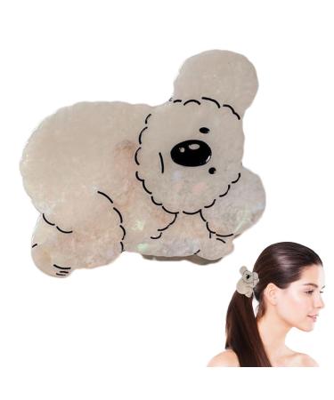 Animal Clips for Hair - Hair Barrettes for Girls Koala Shape | Non-Slip Strong Grip Hair Clamps Jaw Clips Hair Styling Accessories for Women Dtt Large - White