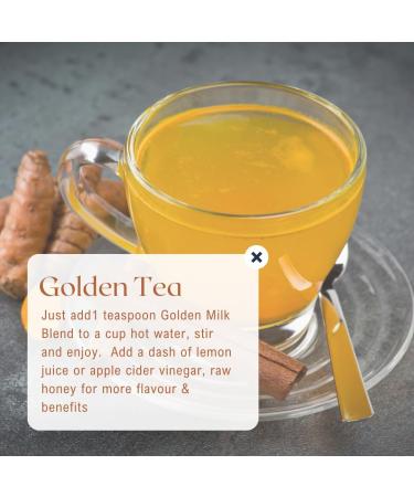 Aga's Wholesome Golden Milk Blend 100g with Turmeric Black Pepper Ceylon Cinnamon Ginger Cayenne Pepper Turmeric Latte Powder Caffeine Gluten Sugar & Dairy Free - 33 Servings - Buy Online on GoSupps.com