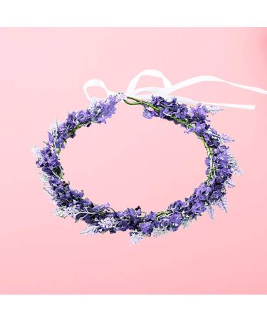 Lavender Flower Wreath Headband Crown | Bridal & Women's Hair Accessory for Weddings & Parties - Buy Online on GoSupps.com