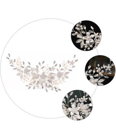 FRCOLOR Set of 2 Alloy Pearl Hair Comb Hair Accessories Bridal Veil Comb Pearl Jewellery Tiara Headwear for Bridal Headpiece Beads Manual Decorate Iron Wire - Buy Online on GoSupps.com