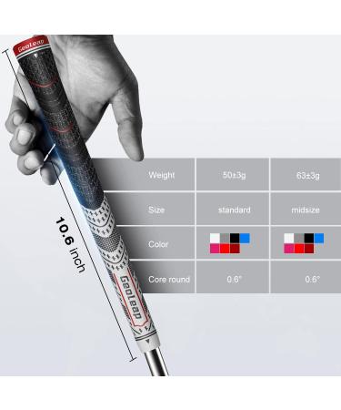 Geoleap ACE-R Golf Grips Set of 13 | Back Rib for Improved Control | Multi Compound Rubber and Cord Hybrid | Standard/Midsize | 7 Color Options | Midsize Gray - Buy Online on GoSupps.com
