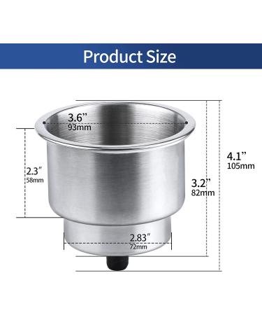 Marinebaby Stainless Steel Cup Drink Holder with Drain Marine Boat Rv Camper 2 - Buy Online on GoSupps.com