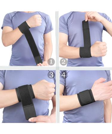 2 Pack Adjustable Wrist Brace for Fitness & Weightlifting - Carpal Tunnel & Arthritis Support - Wrist Straps for Pain Relief - Highly Elastic (Black) - Buy Online on GoSupps.com