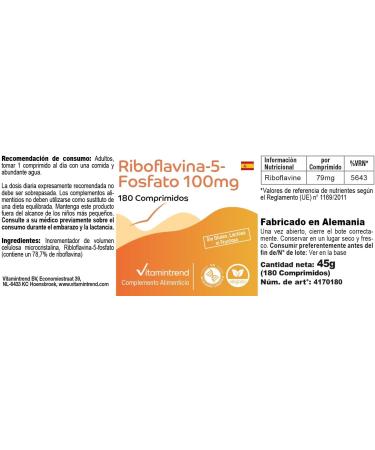 Vitamin B2 Tablets - 180 Tablets - High dosage - Riboflavin-5-Phosphate | Vitamintrend  - Buy Online on GoSupps.com