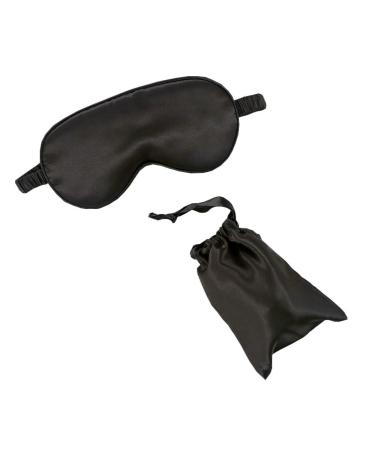 Silk Sleeping Eye Blindfold with The Same Color Storage Bag Double-Layer Silk Filled Eye mask and Elastic Strap can Sleep All Night Travel and nap Black Elastic Strap
