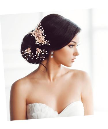 1 Set Leaf Pearl Hairpin Hairclip Hair Combs Barrettes for Thick Hair Wedding Hair Side Comb Hair Comb Clip Hair Fork Clip Prom Hairpin Fork Hair Forks for Buns Hair Clips Metal FRCOLOR - Buy Online on GoSupps.com