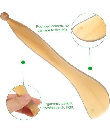 FOMIYES 2pcs Scraping Board Set Point Scalp Resin Relief Physical Massager Ox Acupuncture Horn Scraping Plate Facial Tool Face Skin Care Scraping Rod Manual Pen Soft Horns Shaving Board - Buy Online on GoSupps.com
