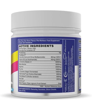 Naughty Boy Cell Swell Non Stimulant Pre Workout - Blue Razz Bon Bons - 25 Servings, L-Citrulline, Beta Alanine, Added Arginine for Pump, Performance & Focus - Buy Online on GoSupps.com
