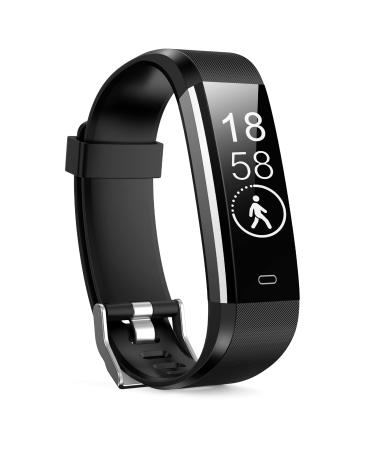 Stiive Fitness Tracker with Heart Rate Monitor, Waterproof Activity and Step Tracker for Women and Men, Pedometer Watch with Sleep Monitor & Calorie Counter, Call & Message Alert Black