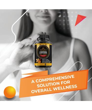 Golden Saffron Turmeric Curcumin Supplement with Bioperine, Saffron, Cinnamon & Ginger - High Potency, Non-GMO, Gluten-Free, Made in USA - Buy Online on GoSupps.com