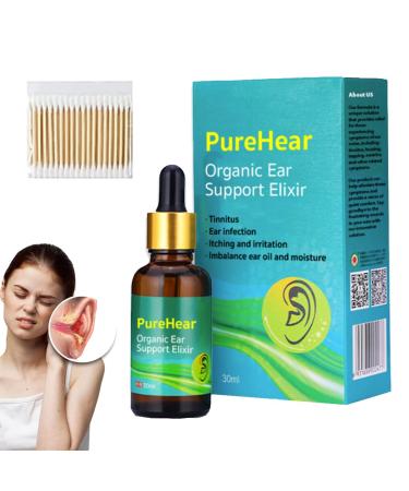 Oveallgo PureHear Organic Ear Support Elixir Natural Products Organic Ear Oil for Ringing Ears Natural Ear Drops for Ear Pain (1pcs)