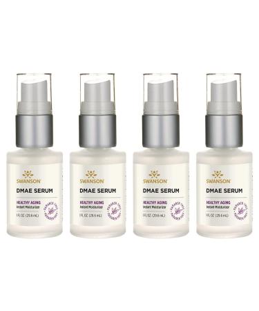 Swanson Dmae Serum 1 fl Ounce (29.6 ml) Serum (4 Pack)