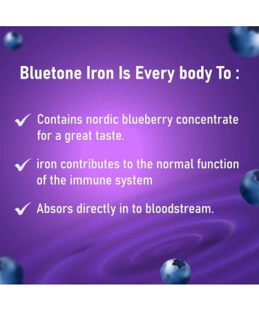 Bluetone Liquid Iron Supplement for Vegans and Vegetarians - Natural Mixed Fruit Flavor - 500ml - Buy Online on GoSupps.com