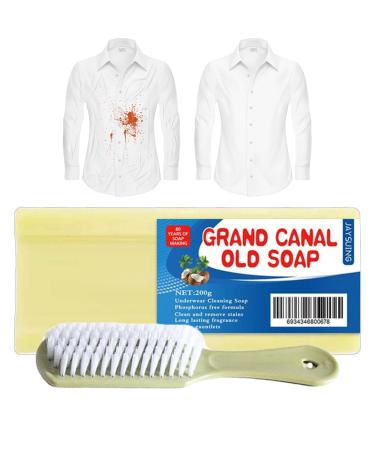 Clothing Cleaning Soap Bar Safe and Gentle Stain Laundry Bar | Safe and Gentle Skin Care Handwash Soap 200g+ Brush
