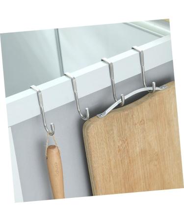 BELLIFFY 6pcs Kitchen Sundries Hooks Purse Wall Hook Overdoor Stainless Steel Cabinet Door Hanger 7.5X6.5CM Silver - Buy Online on GoSupps.com