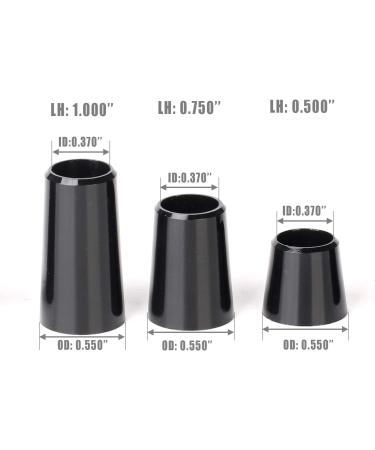 SummerHouse Solid Black Flat Golf Iron Ferrules - 12 Pieces, Tapered 0.355 & 0.370 Shaft, 0.500/0.750/1.000 Height Options - 0.370ID*0.750L - Buy Online on GoSupps.com