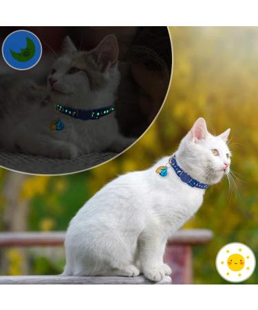 KOOLTAIL 6 Pack Glow in The Dark Cat Collar Breakaway with Bells - Cute Reflective Pet Collars for Kittens, Cats, and Puppies - Buy Online on GoSupps.com