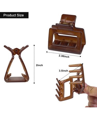 6 PCS Non-Slip Hair Claw Clips Set for Women and Girls - Small Square and Rectangle Clips for Thick and Thin Hair - Bright Hair Accessories - Buy Online on GoSupps.com