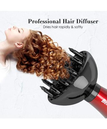1875W Professional Hair Dryer Tourmaline Lightweight Low Noise Blow Dryer 2 Speed and 3 Heat Settings AC Motor Fast Drying Hairdryer with Diffuser & Comb & Concentrator Gift for Mom - Buy Online on GoSupps.com