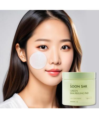 Green BHA Soonsak Peeling Pad - 60 Exfoliating Facial Toner Pads for Pore Tightening Soothing & Hydrating Skincare with Fruit Extract - Korean Chemical Peel Pads - Buy Online on GoSupps.com