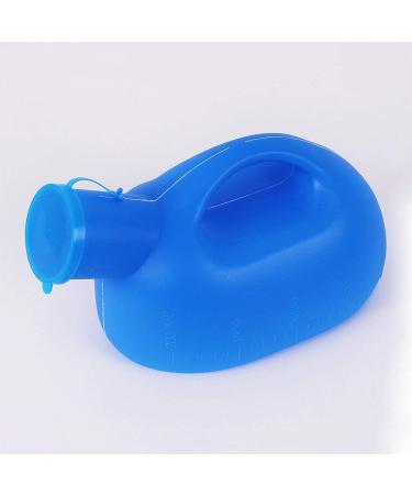 2000mL Urinals for Men -Thick Plastic Mens Bedpan Bottle with Lid - Male Portable Pee Bottles - Travel Urine Collection Containers(Blue) Happy - Buy Online on GoSupps.com