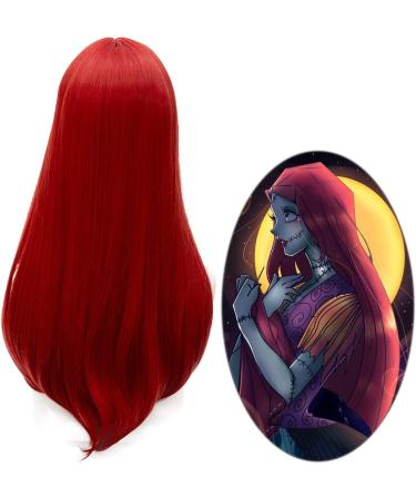Colorfulpanda 32inch Long Red Wigs for Women Straight Synthetic Hair Wig Middle Part for Halloween Movie Costume Cosplay Anime Wig - Buy Online on GoSupps.com