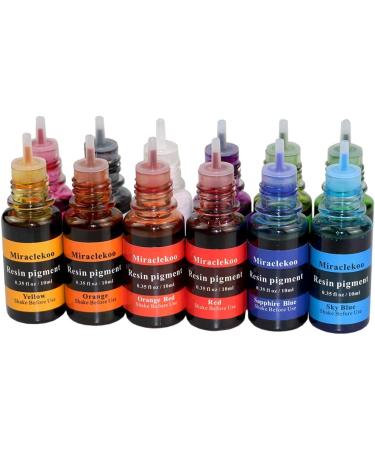 Epoxy Resin Color Dye Set - 12 Vivid Translucent Colors - 10ml Each - Buy Online on GoSupps.com