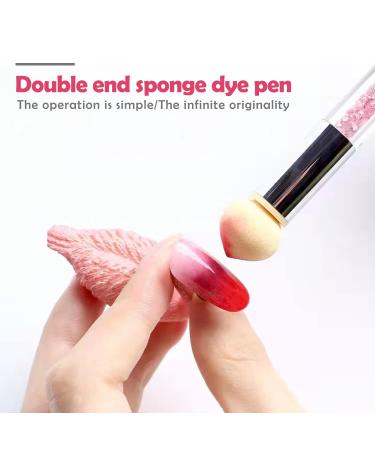Yhzmy Nail Art Tools - 2 Pcs Double Head Ombre Sponge Brushes with 8 Replacement Heads for UV Gel & Nail Design - Buy Online on GoSupps.com