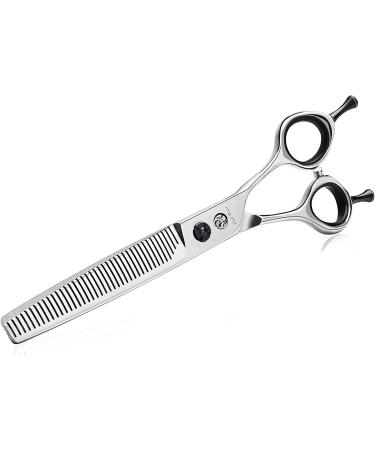 Purple Dragon Effy Scissors for Dogs 7 inches dog cups 40 teeth made of Japanese 440c-stainless steel right-handed dog hair scissors for dog hairdressers and beginners Contemporary