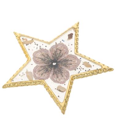 NOLITOY Resin Nail Art Palette Star Shape Nail Art Painting Mixed Color Palette with Gold Edge Nail Gel Color Makeup Display Board Manicure Supplies