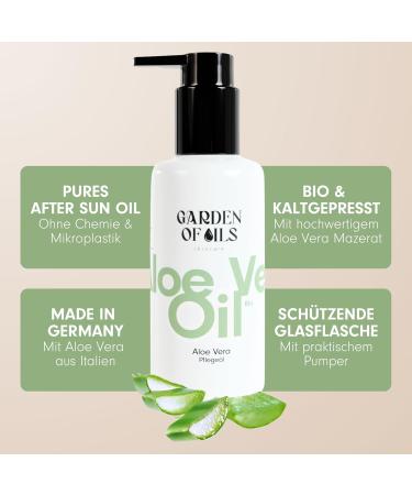 Organic Aloe Vera Oil - Garden of Oils - Made in Germany - Premium Body Oil - Ideal for Damaged and Dry Skin (30ml) - Buy Online on GoSupps.com