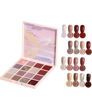 Solid Gel Nail Polish Gel Nail Polish Palette 16 Color Gel Nail Cream Palette - Solid Gel Nail Polish Manicure Glue for Women and Girls Nail Design - Buy Online on GoSupps.com